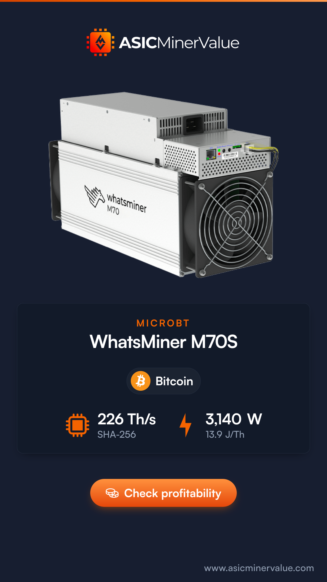 MicroBT Whatsminer M70S 257 Th/s